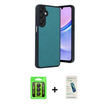 MARSİLYAN™- Galaxy A35 5G Kılıf Kıvılcım Işık Serisi - Şeffaf Pasifik Cam Ekran Koruyucu + Raze Metal Kamera Lens - SH