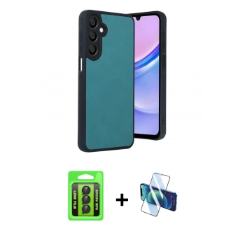 MARSİLYAN™- Galaxy A35 5G Kılıf Kıvılcım Işık Serisi - Siyah 3D Antistatik Seramik Nano Ekran Koruyucu + Raze Metal Kamera Lens - SH