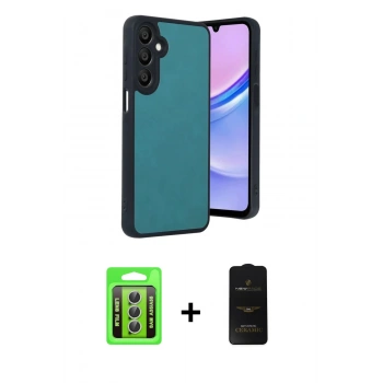 MARSİLYAN™- Galaxy A35 5G Kılıf Kıvılcım Işık Serisi - Siyah 6D Antistatik Mat Seramik Hayalet Nano Ekran Koruyucu + Raze Metal Kamera Lens - GS