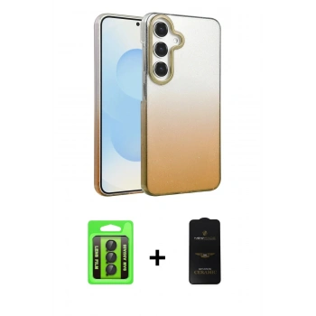 MARSİLYAN™- Galaxy A35 5G Kılıf Kıvılcım Minimal Özel Seri - Siyah 6D Antistatik Mat Seramik Hayalet Nano Ekran Koruyucu + Raze Metal Kamera Lens - SH