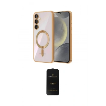 MARSİLYAN™- Galaxy A35 5G Kılıf Nova Işık Özel Seri - Siyah 6D Antistatik Mat Seramik Hayalet Nano Ekran Koruyucu