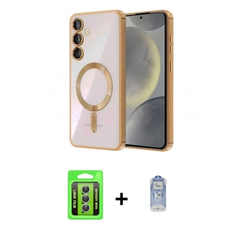 MARSİLYAN™- Galaxy A35 5G Kılıf Nova Işık Özel Seri - Siyah Joko Magic 5D Cam + Raze Metal Kamera Lens - GS