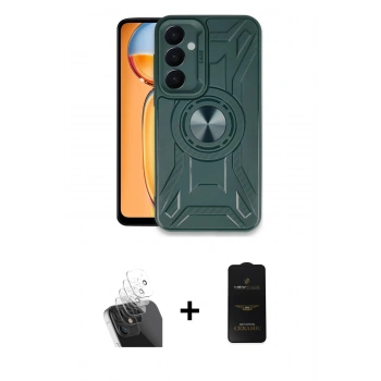 MARSİLYAN™- Galaxy A35 5G Kılıf Nova Yansıma Prime - Siyah 6D Antistatik Mat Seramik Hayalet Nano Ekran Koruyucu + Kamera Lens Koruma Cam - SF
