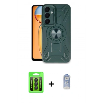 MARSİLYAN™- Galaxy A35 5G Kılıf Nova Yansıma Prime - Siyah Joko Magic 5D Cam + Raze Metal Kamera Lens - SH