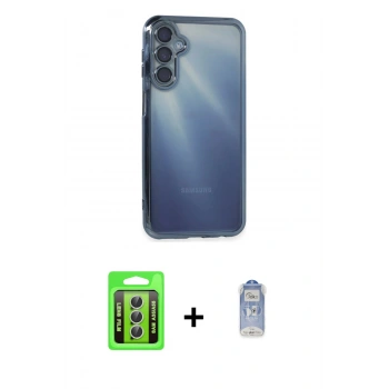 MARSİLYAN™- Galaxy A35 5G Kılıf Vadi Minimal - Siyah Joko Magic 5D Cam + Raze Metal Kamera Lens - GS