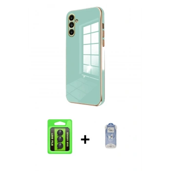 MARSİLYAN™- Galaxy A35 5G Kılıf Yankı Serisi - Siyah Joko Magic 5D Cam + Raze Metal Kamera Lens - SH