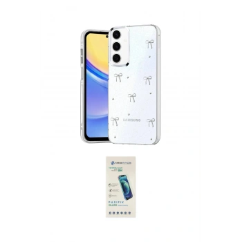 MARSİLYAN™- Galaxy A35 5G Kılıf Yörünge Form - Şeffaf Pasifik Cam Ekran Koruyucu