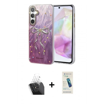 MARSİLYAN™- Galaxy A35 5G Kılıf Zirve Modern Prime - Şeffaf Pasifik Cam Ekran Koruyucu + Kamera Lens Koruma Cam - SF