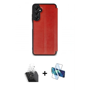 MARSİLYAN™- Galaxy A35 5G Kılıf Zirve Yansıma Serisi - Siyah 3D Antistatik Seramik Nano Ekran Koruyucu + Kamera Lens Koruma Cam - SF
