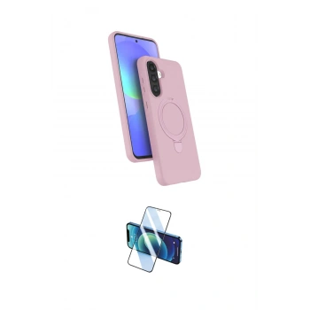 MARSİLYAN™- Galaxy A36 Kılıf İz Işık Koleksiyonu - Siyah 3D Antistatik Cam Ekran Koruyucu