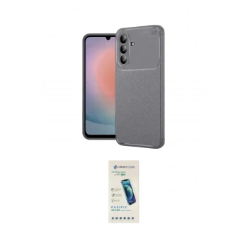 MARSİLYAN™- Galaxy A37 5G Kılıf Eksen Form Prime - Şeffaf Pasifik Cam Ekran Koruyucu