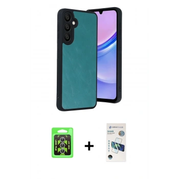MARSİLYAN™- Galaxy A37 5G Kılıf Kıvılcım Işık Serisi - Şeffaf 3D Antistatik Seramik Nano Ekran Koruyucu + Raze Metal Kamera Lens - GS