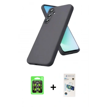 MARSİLYAN™- Galaxy A37 5G Kılıf Kozmos Yansıma Özel Seri - Şeffaf 3D Antistatik Cam Ekran Koruyucu + Raze Metal Kamera Lens - GS