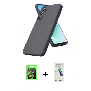 MARSİLYAN™- Galaxy A37 5G Kılıf Kozmos Yansıma Özel Seri - Şeffaf Pasifik Cam Ekran Koruyucu + Raze Metal Kamera Lens - GS