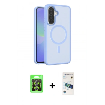 MARSİLYAN™- Galaxy A37 5G Kılıf Siluet Minimal Prime - Şeffaf 3D Antistatik Cam Ekran Koruyucu + Raze Metal Kamera Lens - GS