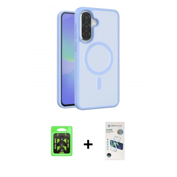 MARSİLYAN™- Galaxy A37 5G Kılıf Siluet Minimal Prime - Şeffaf 3D Antistatik Seramik Nano Ekran Koruyucu + Raze Metal Kamera Lens - SH
