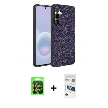 MARSİLYAN™- Galaxy A37 5G Kılıf Vadi Klasik Serisi - Şeffaf 3D Antistatik Seramik Nano Ekran Koruyucu + Raze Metal Kamera Lens - GS