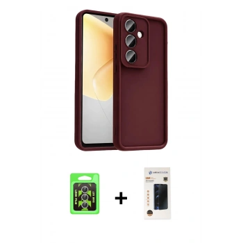 MARSİLYAN™- Galaxy A37 5G Kılıf Yankı Yansıma Özel Seri - Şeffaf 3D Antistatik Hayalet Cam Ekran Koruyucu + Raze Metal Kamera Lens - GS