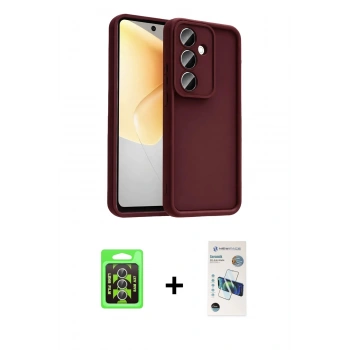 MARSİLYAN™- Galaxy A37 5G Kılıf Yankı Yansıma Özel Seri - Şeffaf 3D Antistatik Seramik Nano Ekran Koruyucu + Raze Metal Kamera Lens - GS