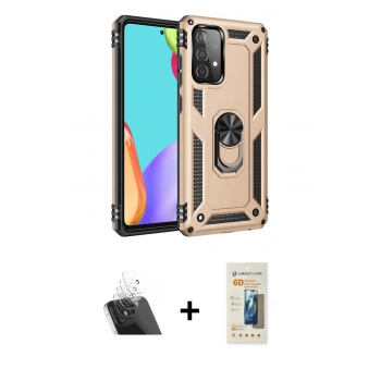 MARSİLYAN™- Galaxy A52 Kılıf Ahenk Klasik Koleksiyonu - Siyah 6D Mat Seramik Hayalet Nano Ekran Koruyucu + Kamera Lens Koruma Cam - SF