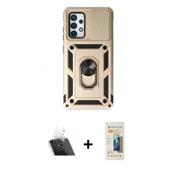 MARSİLYAN™- Galaxy A52 Kılıf Ahenk Klasik - Siyah 6D Mat Seramik Hayalet Nano Ekran Koruyucu + Kamera Lens Koruma Cam - SF