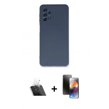 MARSİLYAN™- Galaxy A52 Kılıf Ahenk Serisi - Siyah 3D Antistatik Mat Seramik Nano Ekran Koruyucu + Kamera Lens Koruma Cam - SF