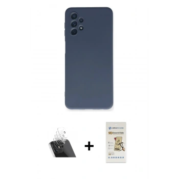 MARSİLYAN™- Galaxy A52 Kılıf Ahenk Serisi - Siyah Mat Seramik Nano Ekran Koruyucu + Kamera Lens Koruma Cam - SF