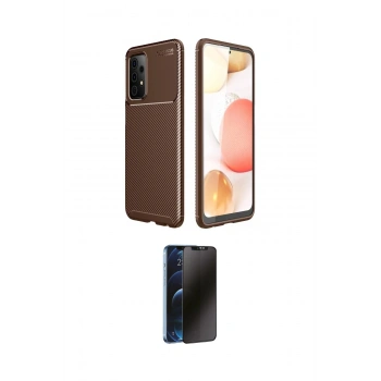 MARSİLYAN™- Galaxy A52 Kılıf Eksen Form Prime - Siyah 3D Antistatik Hayalet Cam Ekran Koruyucu