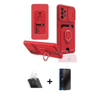 MARSİLYAN™- Galaxy A52 Kılıf Vadi Form Prime - Siyah 3D Antistatik Hayalet Cam Ekran Koruyucu + Kamera Lens Koruma Cam - SF