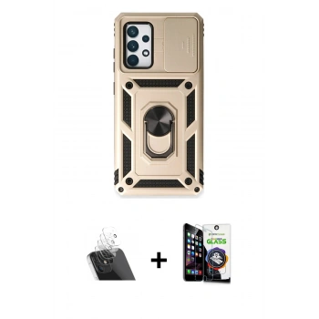 MARSİLYAN™- Galaxy A53 5G Kılıf Ahenk Klasik - Şeffaf Temperli Cam Ekran Koruyucu + Kamera Lens Koruma Cam - SF