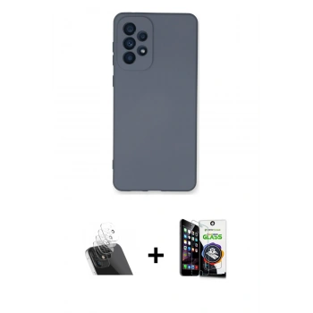 MARSİLYAN™- Galaxy A53 5G Kılıf Ahenk Serisi - Şeffaf Temperli Cam Ekran Koruyucu + Kamera Lens Koruma Cam - SF