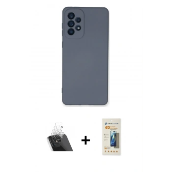 MARSİLYAN™- Galaxy A53 5G Kılıf Ahenk Serisi - Siyah 6D Mat Seramik Hayalet Nano Ekran Koruyucu + Kamera Lens Koruma Cam - SF