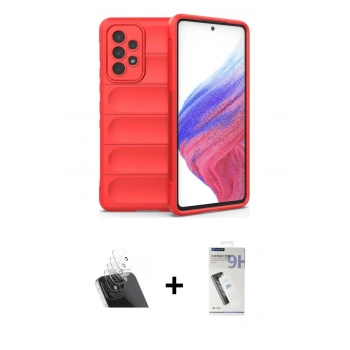 MARSİLYAN™- Galaxy A53 5G Kılıf Atlas Koleksiyonu - Şeffaf Uv Polymer Nano Ekran Koruyucu + Kamera Lens Koruma Cam - SF