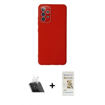 MARSİLYAN™- Galaxy A53 5G Kılıf Çekirdek Modern Serisi - Siyah Mat Seramik Nano Ekran Koruyucu + Kamera Lens Koruma Cam - SF