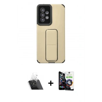 MARSİLYAN™- Galaxy A53 5G Kılıf Çekirdek Yansıma - Şeffaf Temperli Cam Ekran Koruyucu + Kamera Lens Koruma Cam - SF