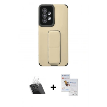 MARSİLYAN™- Galaxy A53 5G Kılıf Çekirdek Yansıma - Siyah Seramik Nano Ekran Koruyucu + Kamera Lens Koruma Cam - SF