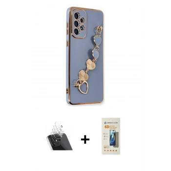 MARSİLYAN™- Galaxy A53 5G Kılıf Nova Işık Prime - Siyah 6D Mat Seramik Hayalet Nano Ekran Koruyucu + Kamera Lens Koruma Cam - SF