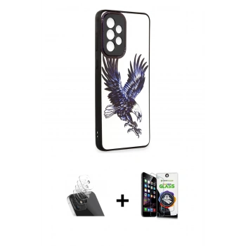 MARSİLYAN™- Galaxy A53 5G Kılıf Odak Klasik Serisi - Şeffaf Temperli Cam Ekran Koruyucu + Kamera Lens Koruma Cam - SF