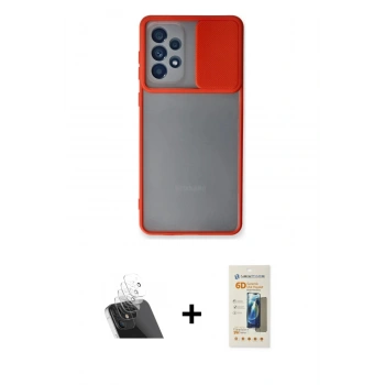 MARSİLYAN™- Galaxy A53 5G Kılıf Vadi Çizgi - Siyah 6D Mat Seramik Hayalet Nano Ekran Koruyucu + Kamera Lens Koruma Cam - SF