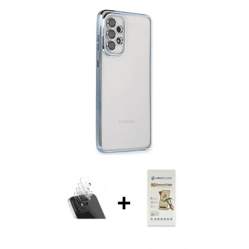 MARSİLYAN™- Galaxy A53 5G Kılıf Vadi Minimal - Siyah Mat Seramik Nano Ekran Koruyucu + Kamera Lens Koruma Cam - SF