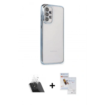 MARSİLYAN™- Galaxy A53 5G Kılıf Vadi Minimal - Siyah Seramik Nano Ekran Koruyucu + Kamera Lens Koruma Cam - SF