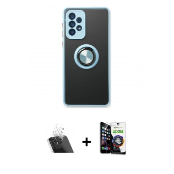 MARSİLYAN™- Galaxy A53 5G Kılıf Yörünge Çizgi - Şeffaf Temperli Cam Ekran Koruyucu + Kamera Lens Koruma Cam - SF