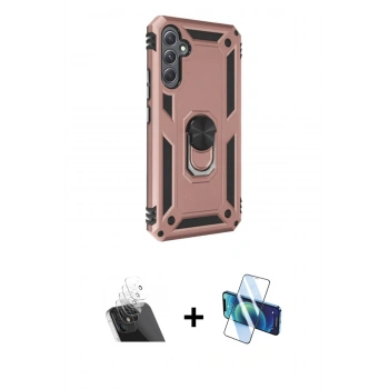 MARSİLYAN™- Galaxy A54 5G Kılıf Ahenk Klasik Koleksiyonu - Siyah 3D Antistatik Seramik Nano Ekran Koruyucu + Kamera Lens Koruma Cam - SF
