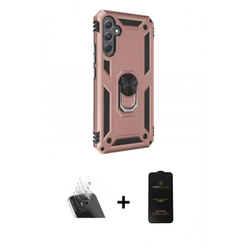 MARSİLYAN™- Galaxy A54 5G Kılıf Ahenk Klasik Koleksiyonu - Siyah 6D Antistatik Mat Seramik Hayalet Nano Ekran Koruyucu + Kamera Lens Koruma Cam - SF