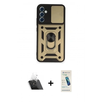 MARSİLYAN™- Galaxy A54 5G Kılıf Ahenk Klasik - Şeffaf Pasifik Cam Ekran Koruyucu + Kamera Lens Koruma Cam - SF