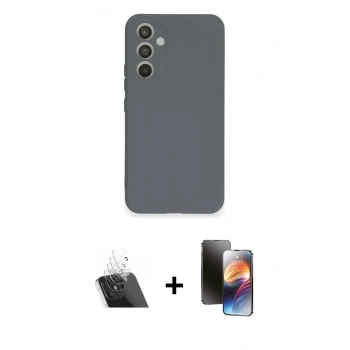MARSİLYAN™- Galaxy A54 5G Kılıf Ahenk Serisi - Siyah 3D Antistatik Mat Seramik Nano Ekran Koruyucu + Kamera Lens Koruma Cam - SF