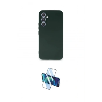 MARSİLYAN™- Galaxy A54 5G Kılıf Kozmos Yansıma Özel Seri - Siyah 3D Antistatik Cam Ekran Koruyucu