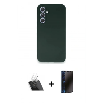 MARSİLYAN™- Galaxy A54 5G Kılıf Kozmos Yansıma Özel Seri - Siyah 3D Antistatik Hayalet Cam Ekran Koruyucu + Kamera Lens Koruma Cam - SF