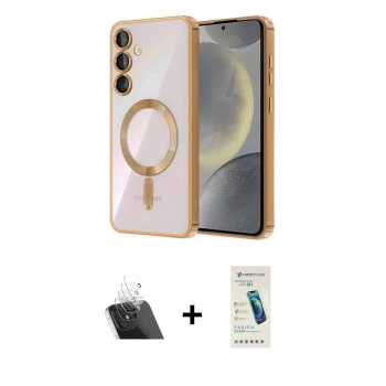 MARSİLYAN™- Galaxy A54 5G Kılıf Nova Işık Özel Seri - Şeffaf Pasifik Cam Ekran Koruyucu + Kamera Lens Koruma Cam - SF