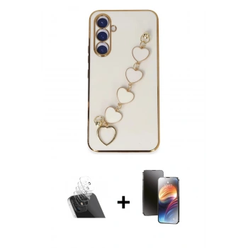 MARSİLYAN™- Galaxy A54 5G Kılıf Nova Işık Prime - Siyah 3D Antistatik Mat Seramik Nano Ekran Koruyucu + Kamera Lens Koruma Cam - SF
